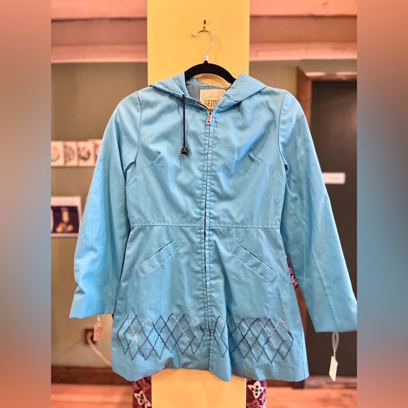 Vintage 1960's/70's Teal Blue Embroidered Jacket, Extra Small/Small - Picture 8 of 8